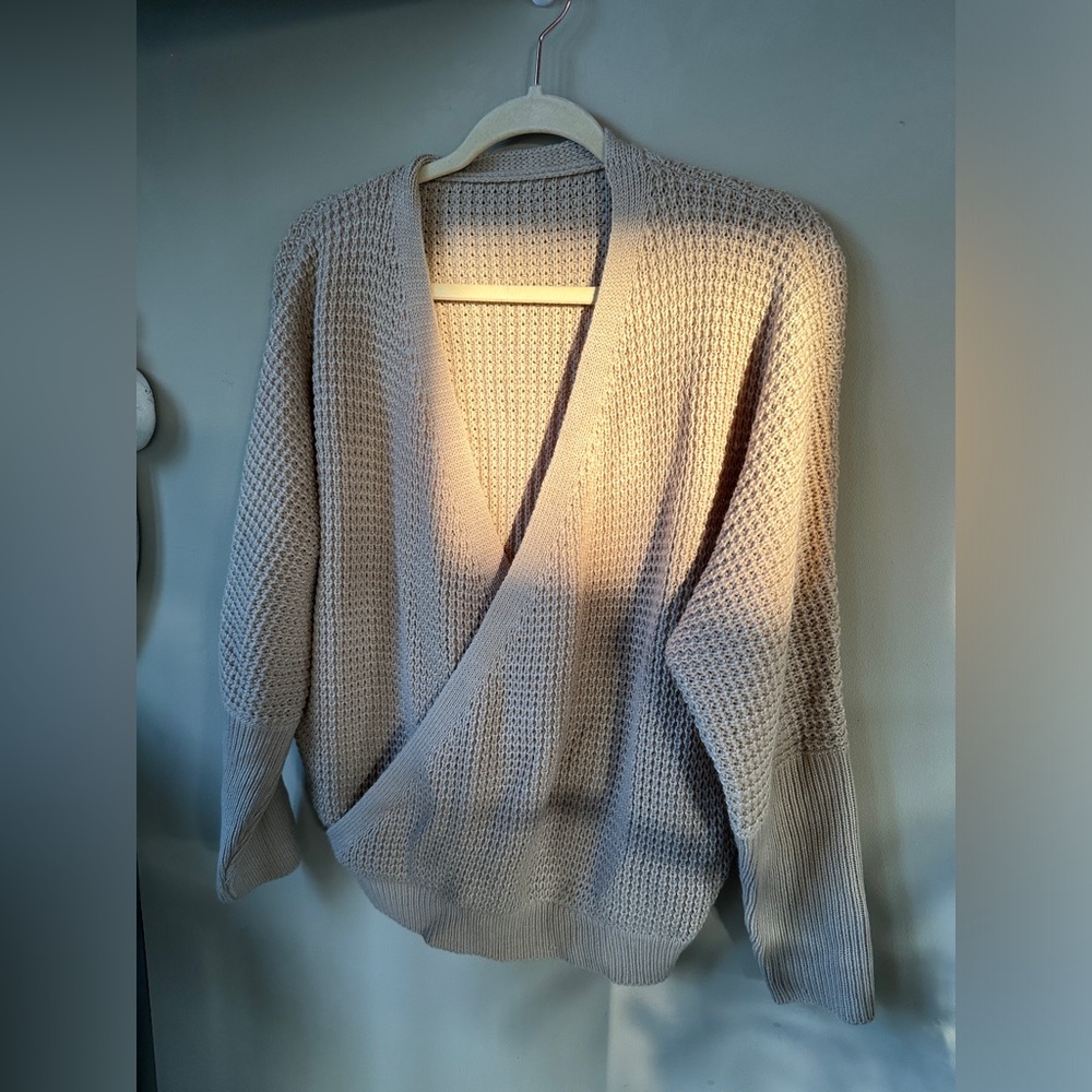 SHEIN Frenchy Overlap Dolman Sleeve Sweater Size XL